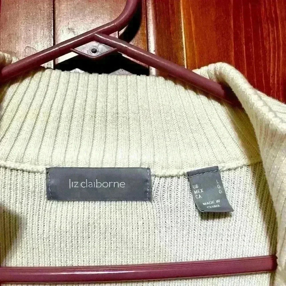 Women’s Liz Claiborne Cream Cardigan - Lg - Picture 5 of 5